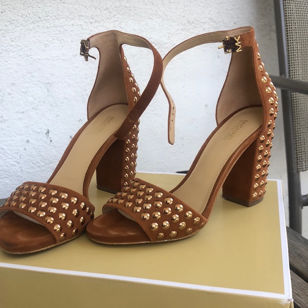 COPY - Suede studded block sandals